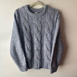 A NEW DAY Fleck Cableknit Sweater Periwinkle Medium EUC